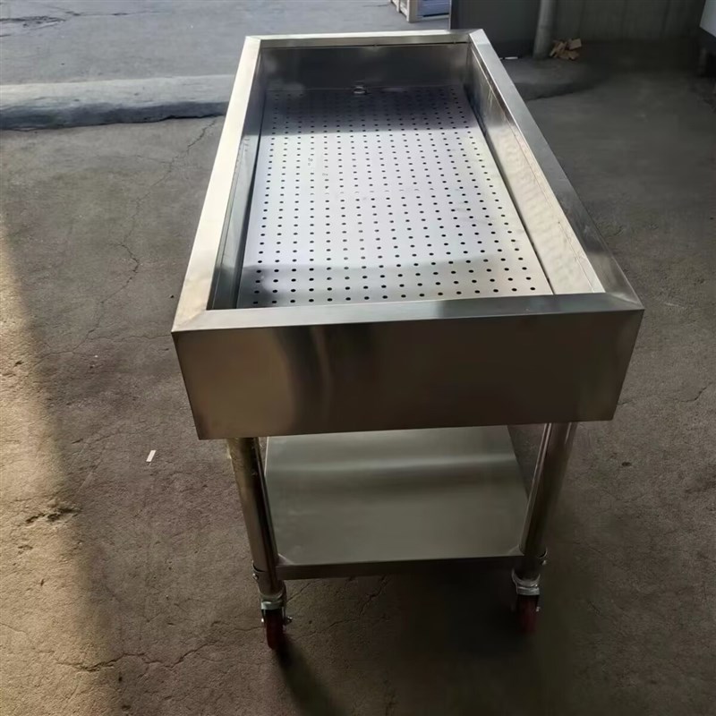 不锈钢冷肉台红烧肉熟食分拣台油炸展示柜加厚不锈钢鸭肉制品红Z