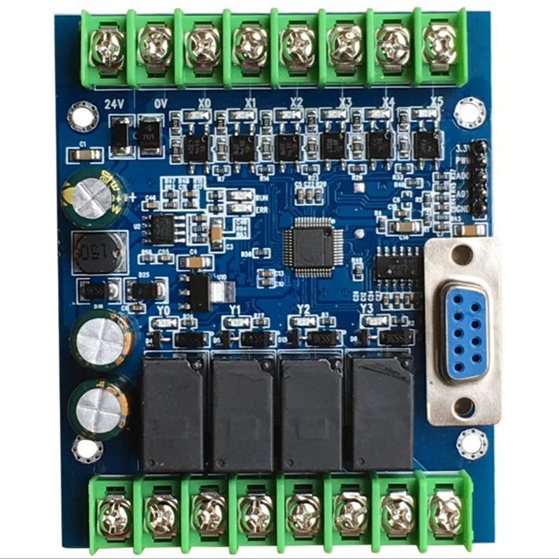 PLC工控b板国产兼容PLC FX2N10MRFX1N10MT板式串口简易可编程控制