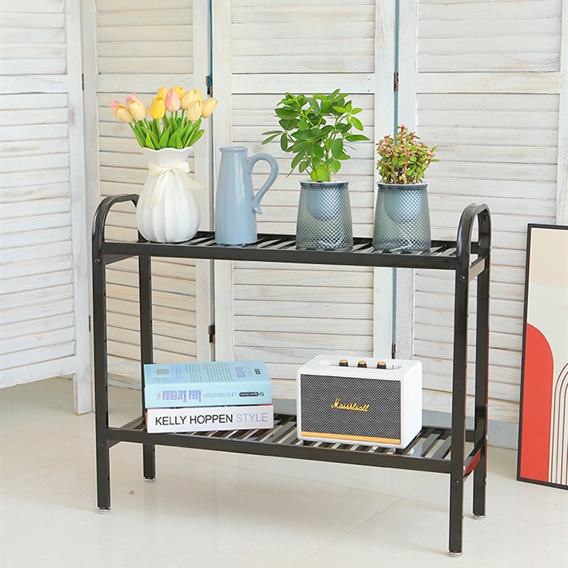 不锈钢花架置物架多肉花盆架阳台可移动多层O室内落地带轮简约兰