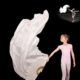 长小纯白色古典舞家前飘云门有加长绸儿童我长河真丝舞蹈扇扇迹子