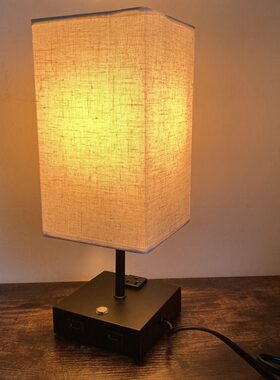 头灯布艺电压卧室床台灯轻奢有调阅读灯格V011USB超暖！！光充电