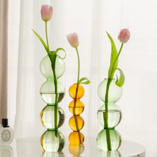 球插花风高级感泡泡型艺术玫瑰客厅摆件单支网红创意装饰品花瓶