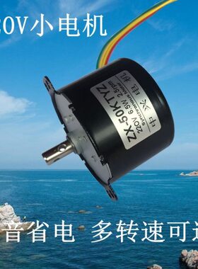 灯220Z微型同步慢速低速V转正静音马达反Y扁平转50KT电机理发小店