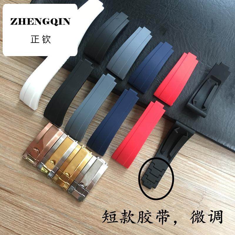 微调短款橡胶表带适配劳力士迪通拿游艇名仕绿黑水鬼白红蓝红灰色