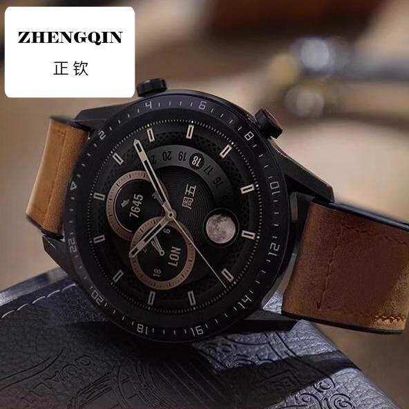 疯马真皮磁吸扣适用华为gt5表带新款buds男女watch5/4pro手表腕带