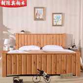 柏1.2床1.51.8全木排骨架实床满铺实木原木木床竖 民宿柏原木平陈