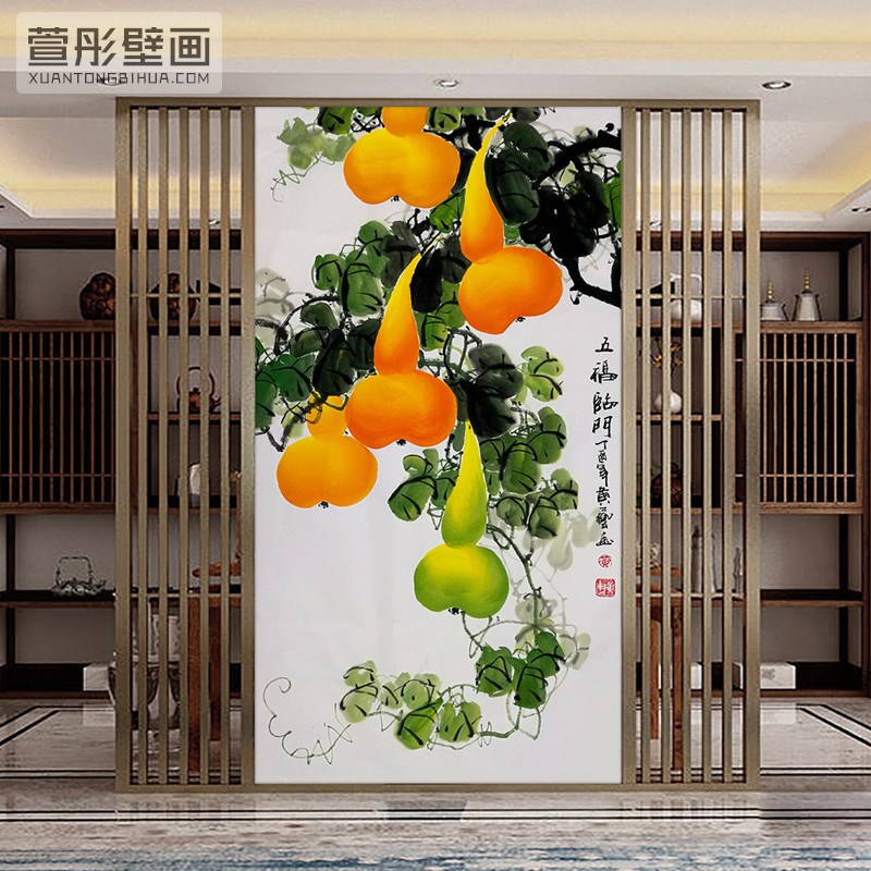 现代简约轻奢背景墙布玄关竖版走廊复式挑高装饰壁纸无.缝定制壁