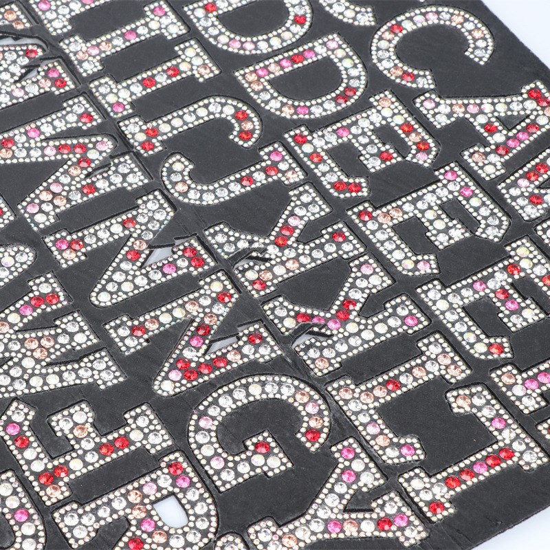 源头工厂英文字母烫钻烫图供应服A饰鞋包辅料26热熔背胶钻装饰饰