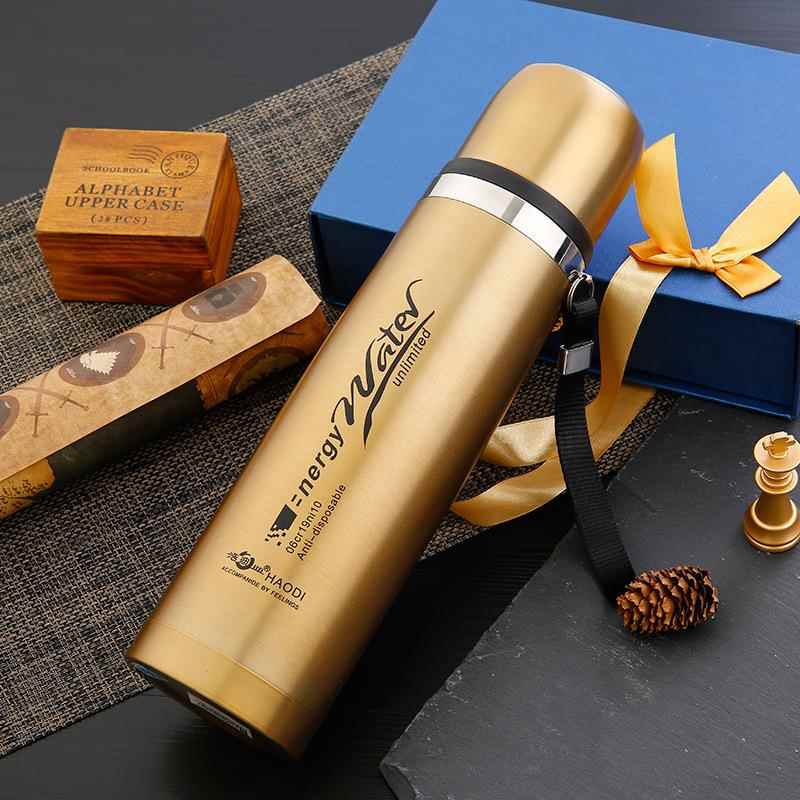 304不锈钢大容量1000ML不锈钢C真空子弹头保温杯运动水壶保冷水杯