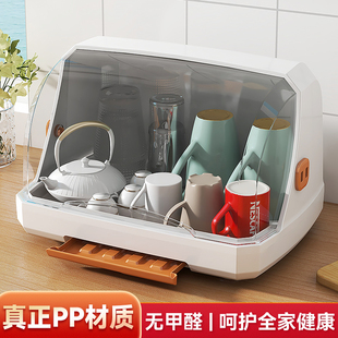 桌面杯子沥水杯架子收纳置物架水杯收纳盒防尘玻S璃杯茶杯托盘杯