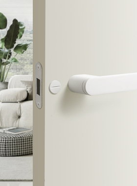 极简室内门锁卧室房间实木木x门家用D门把手磁吸静音生态白色房门