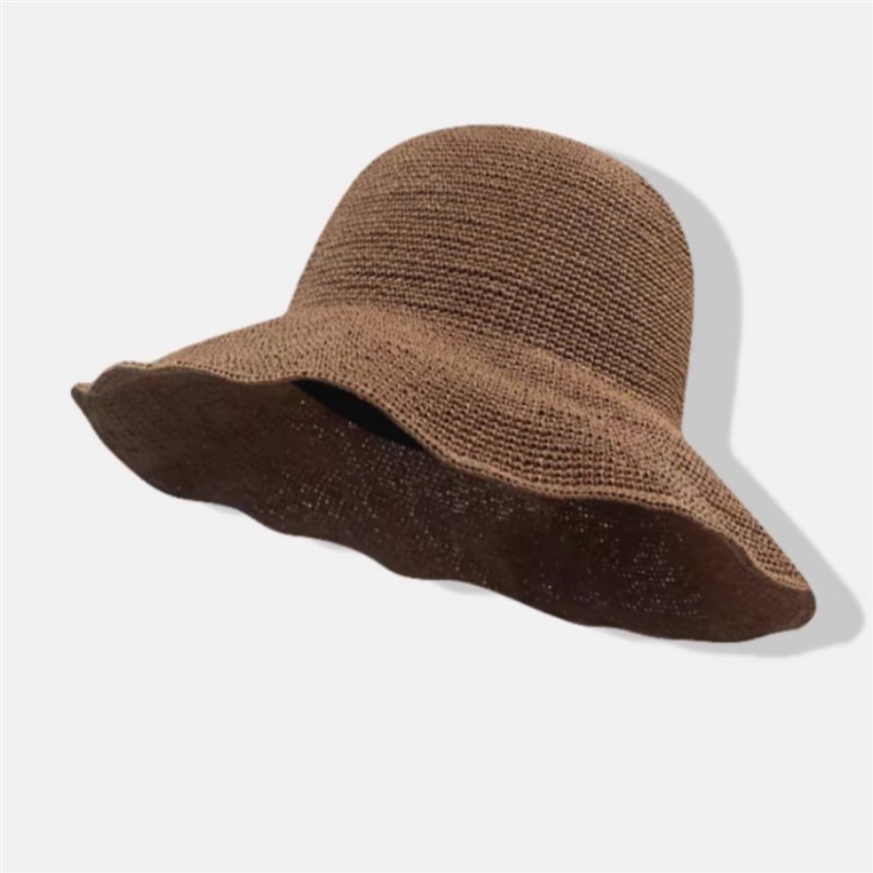 E38 夏季女款细钩D针遮阳帽手工渔夫帽子