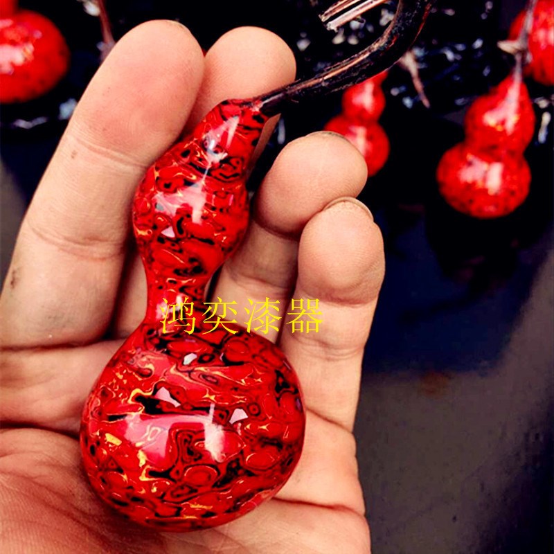 老漆树大漆漆器彩绘葫芦纯手工大漆工艺品摆件挂R件葫芦系列定制