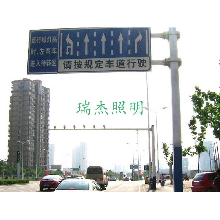 可定制道路交通设施单柱式单悬臂2F3F等径八角圆锥热镀锌标志杆