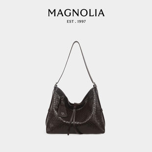 MAGNOLIA曼歌妮原创秋季 简约通勤手提包 植绒单肩斜跨包包手提时尚