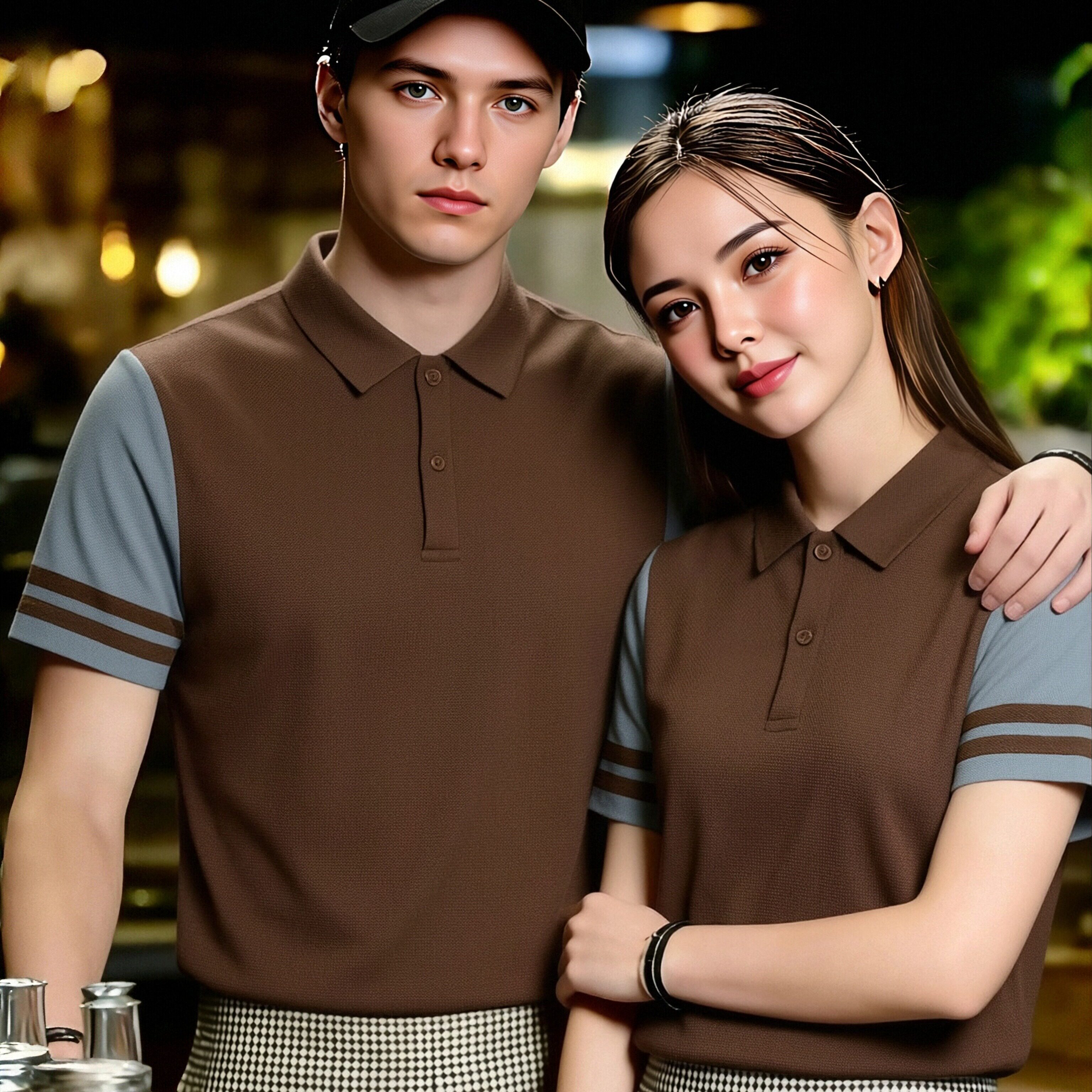 茶餐厅餐饮服务员工作服男女同款烘焙蛋糕店前厅工装制服可印字