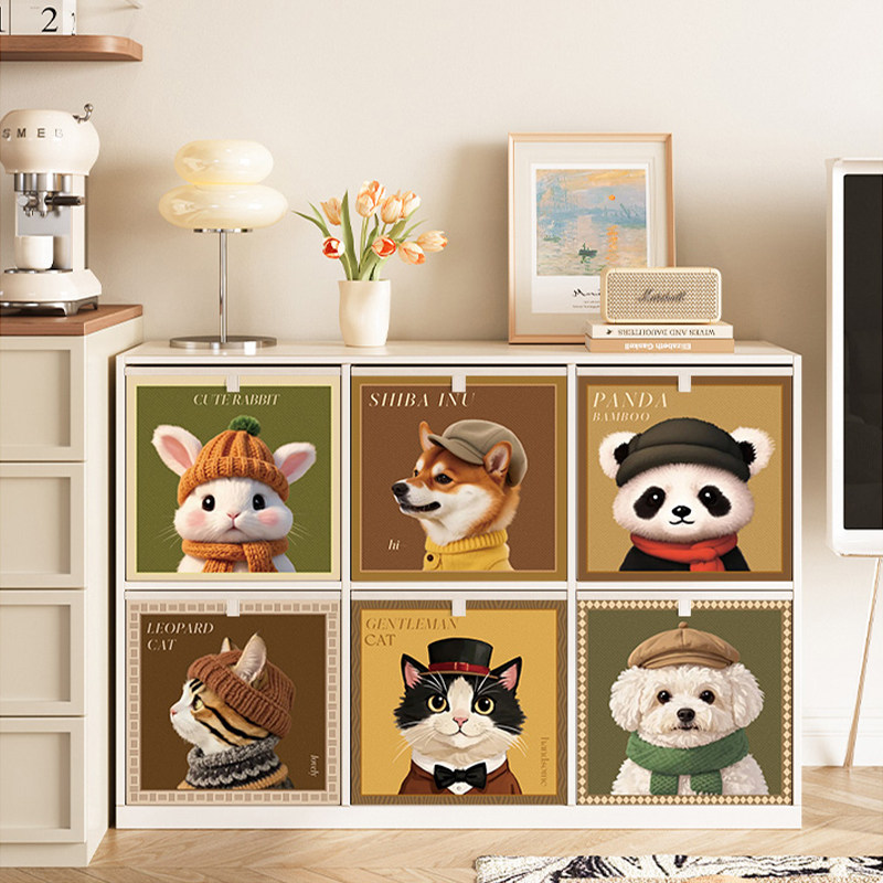 复古卡通收纳箱大容量卡莱克格子柜收纳筐非藤编布艺收纳盒整理盒,收纳整理,收纳箱,淘宝优惠券,粉丝福利购,淘宝优惠卷