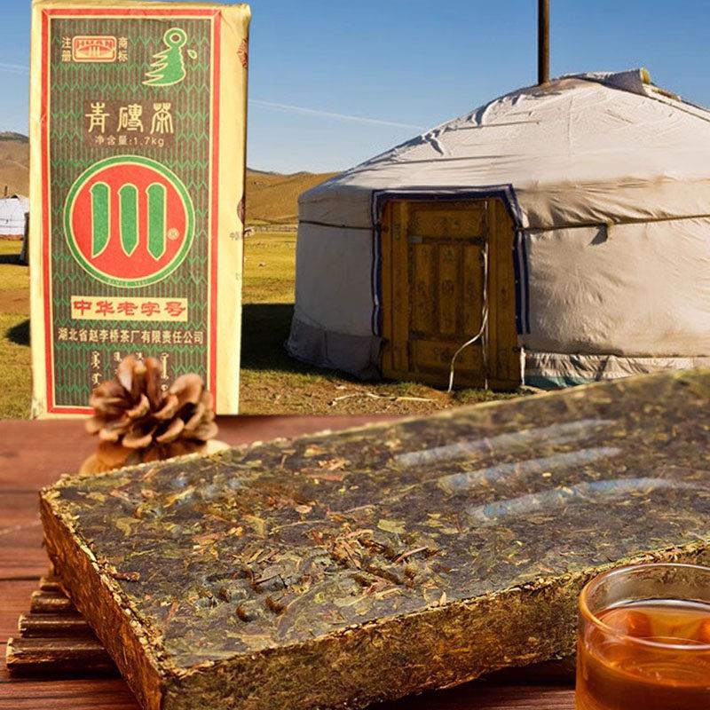 赤壁青砖茶赵李桥茶厂1.5kg黑茶湖北赤壁羊楼洞川字牌茶砖内蒙奶