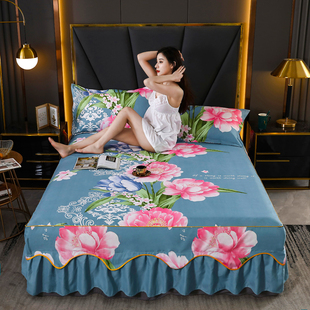 防滑床罩床裙式 1.8m2米1.2床垫床 床套单件防尘s席梦思保护套1.5