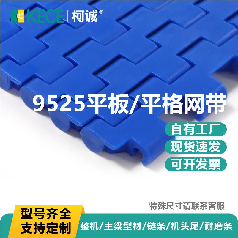 9525网带节距10塑料网带平板白色输送带传送带PP/POM材质输送网链