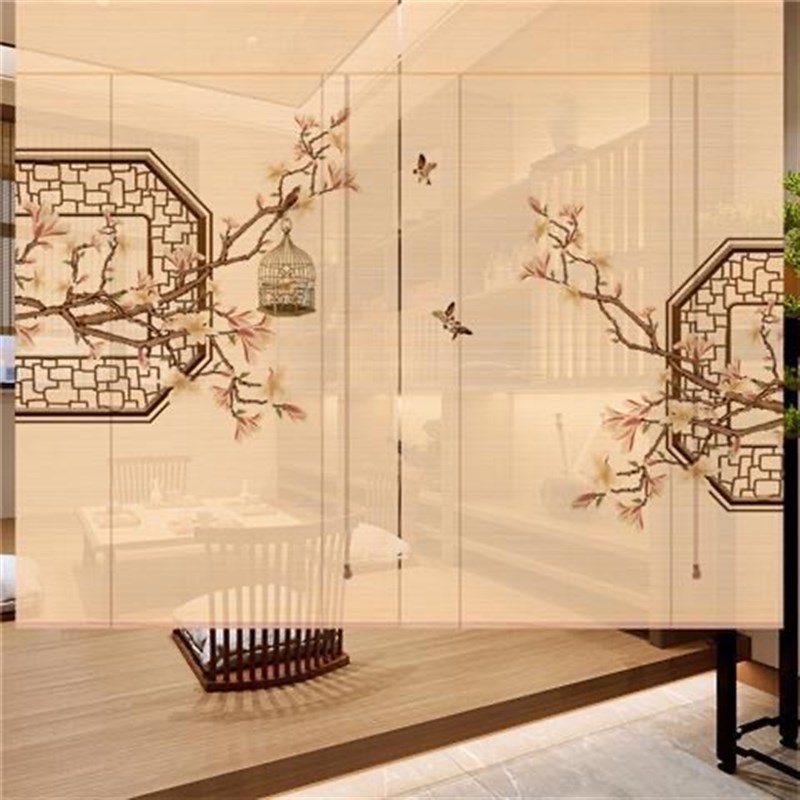 定制竹帘卷帘窗帘l卷拉式新中式茶室阳台禅意门帘遮阳遮挡隔断装