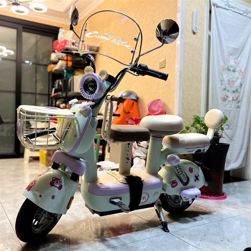 复古女王挡d风板元宇宙草莓熊复古摩登电动车挡风装饰板小风挡