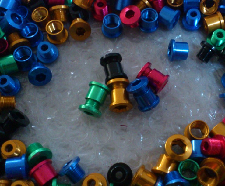 牙盘螺丝 自行车装饰 小盘钉 牙A盘对锁螺丝  彩色螺丝 自行车螺