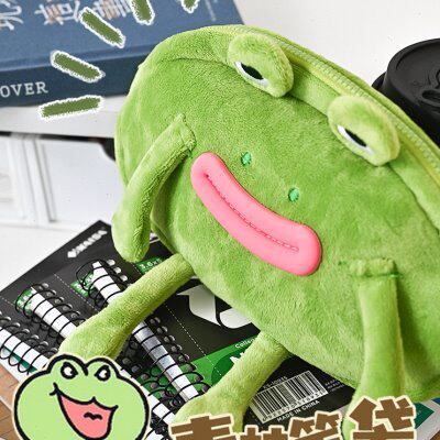 新款小学生女2023夹子亚克力初中简约嘴蛙挂饰生笔袋大容量男孩