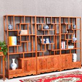 展厅中式 架 置物架展示柜 实木隔断榆木多宝阁古董 茶室博古架