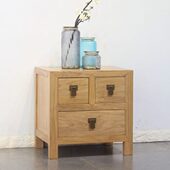 复古清房抽明新中式 床边柜实木床头柜榆木古典三仿古厅小收纳几柜