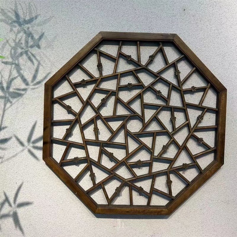 宋式美学小轩窗中式实木八角挂件花窗花格客厅玄关背X景墙窗框门