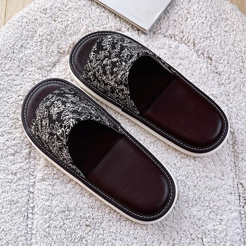 高端新中式刺绣柔软女q夏情侣不臭脚室内家居地板民族防滑静音软