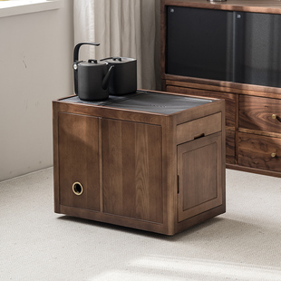 白蜡木茶水柜茶桌家用小茶台榻榻米边柜移动矮款烧水壶一体泡茶桌