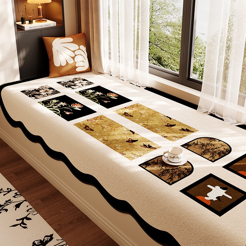 中古风主卧飘窗i垫窗台垫四季通用沙发防滑垫阳台坐垫卧室床边地