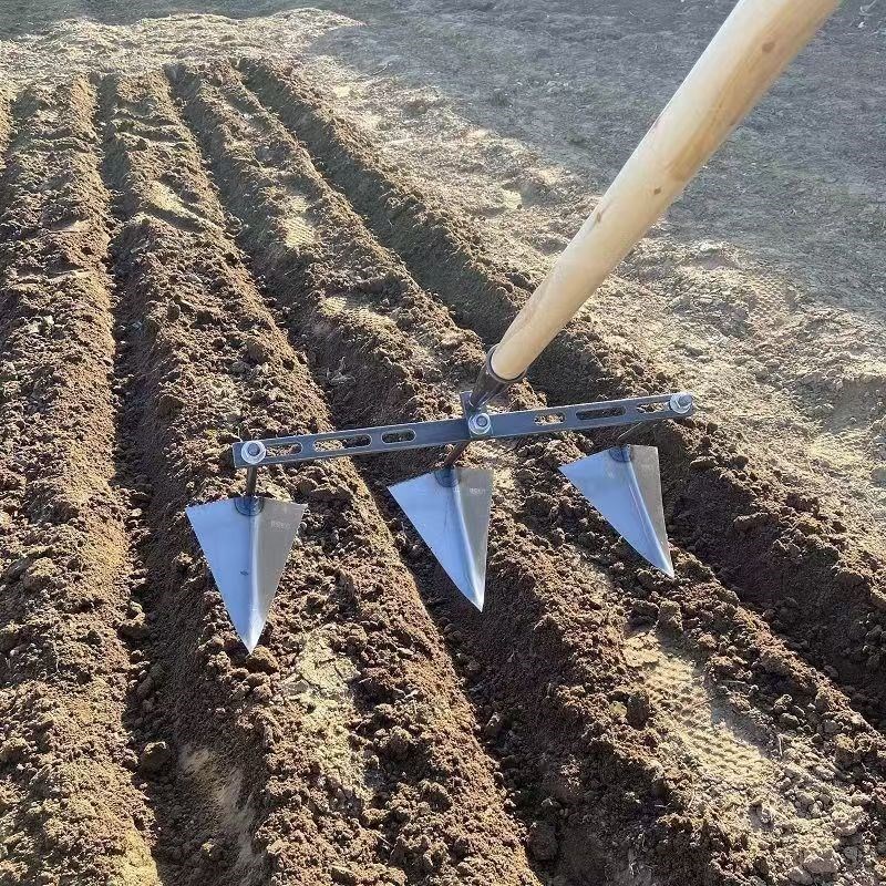 手拉种玉米开沟神器开沟耙子人工三角开J沟锰钢锄头犁地松土神器