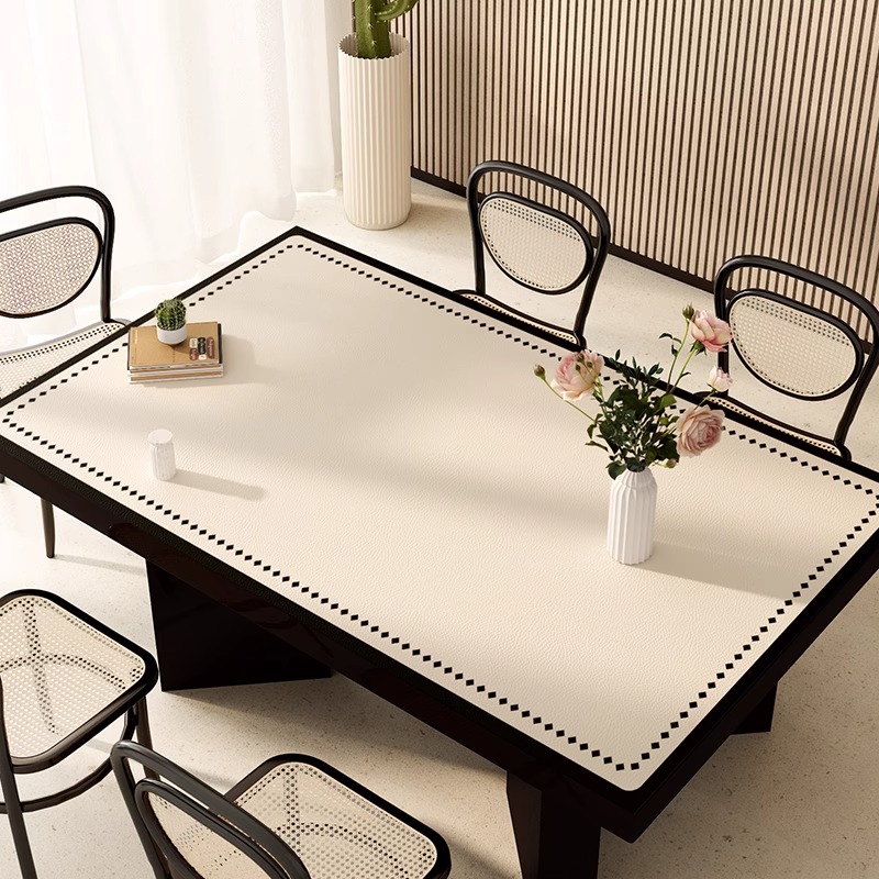 壁纸免洗防水防油皮革餐桌面垫轻奢高级感免打理S客厅茶几垫子壁