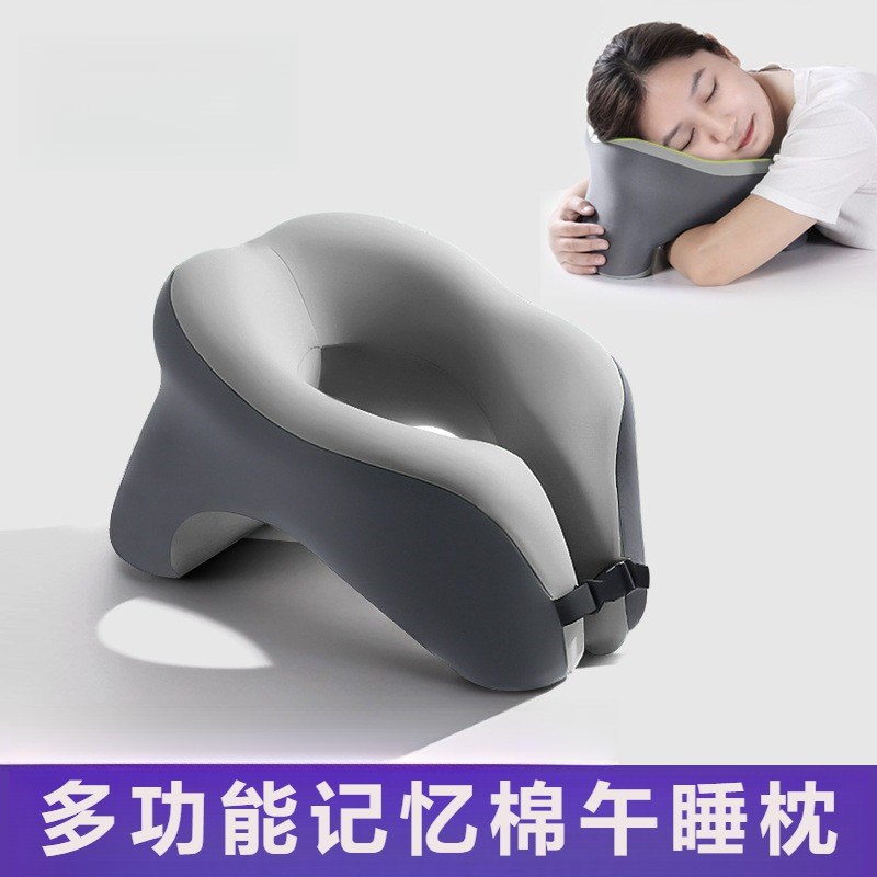 U型枕午a睡枕办公室慢回弹记忆棉趴睡枕学生护颈脖枕飞机旅行U形