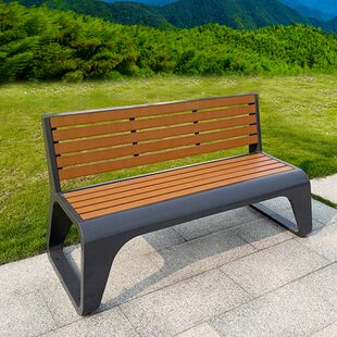 室外座椅公园椅不锈钢防腐木区小广场户外休闲长椅公园椅户外长椅