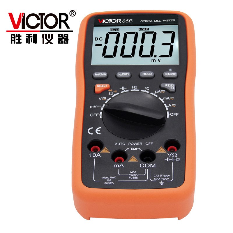 胜利仪器胜利数字万用表vc8x6b高精度自动量程表带usb接口电表