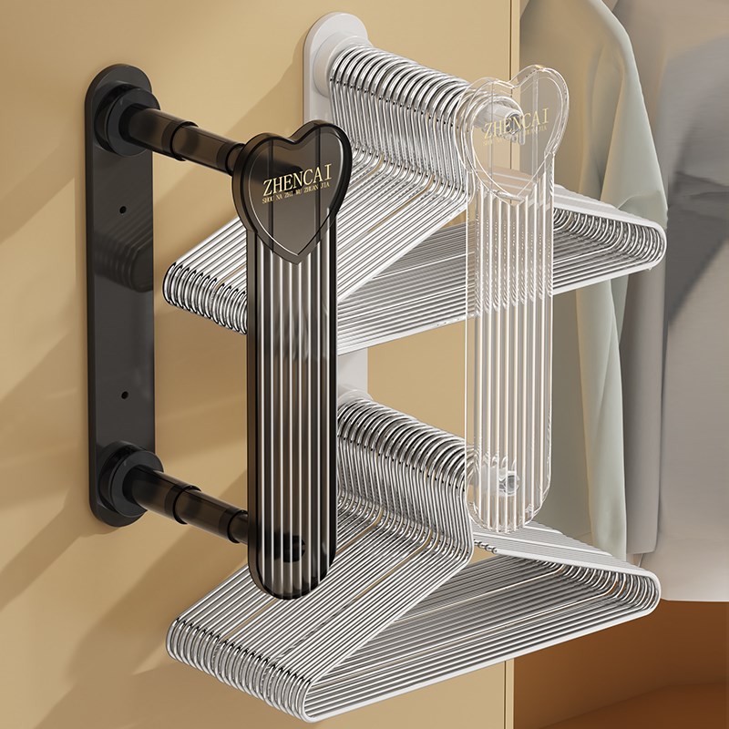 多功能衣架收纳神器免打孔阳台壁挂整G理家用晾衣架收纳挂架置物