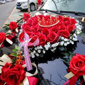 饰 饰花车主婚婚车装 结婚仿真队装 车花车头花中国风车套装