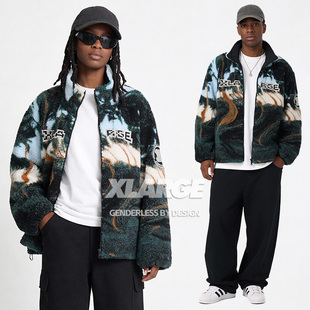 XLARGE潮牌夹克2025秋冬新款双面穿尼龙上衣外套男装街头风保暖