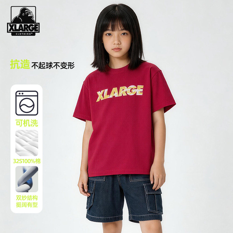 XLARGE儿童圆领纯棉运动短袖T恤图片