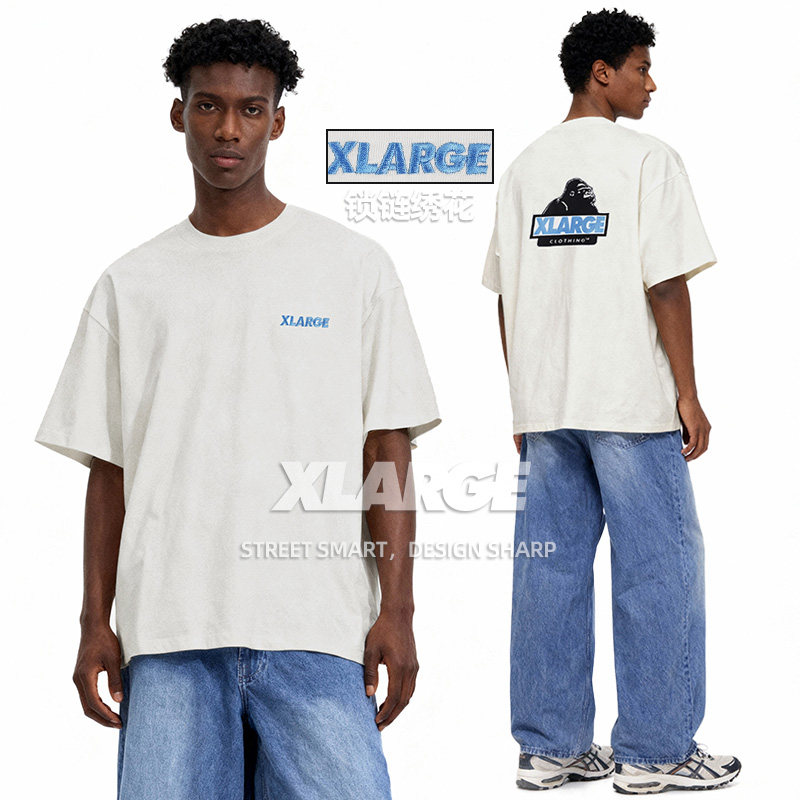 XLARGE吸汗透气中性风短袖2025夏季新款潮流街头纯棉T恤男女同款