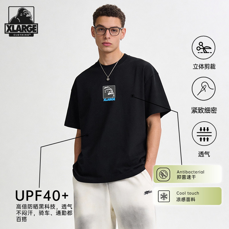 XLARGE短袖纯棉T恤男2026新款夏季吸汗透气中性风潮流街头半袖女