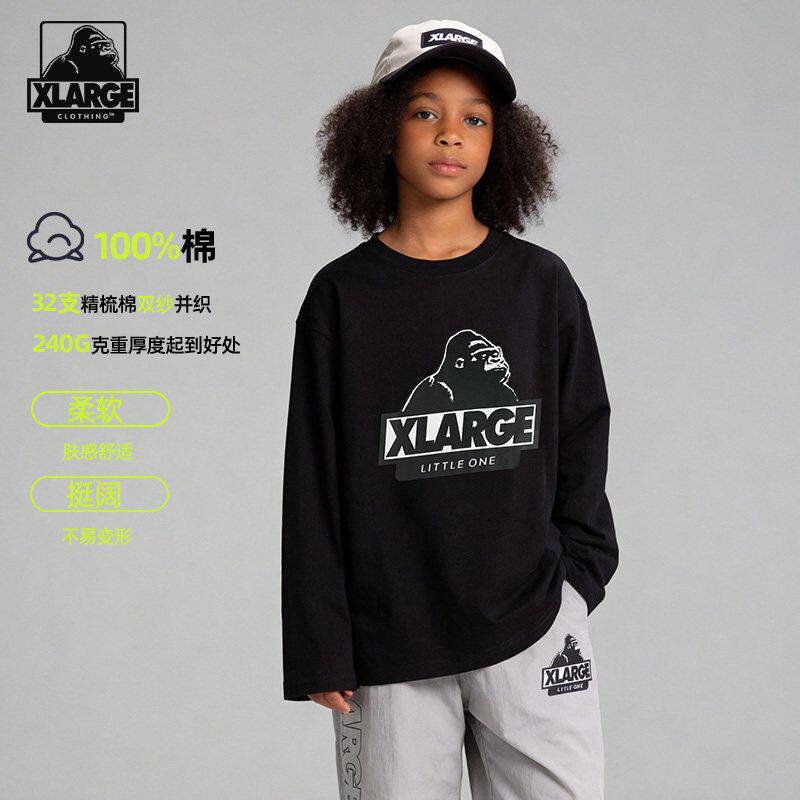 XLARGE男女中大童纯棉长袖T恤图片