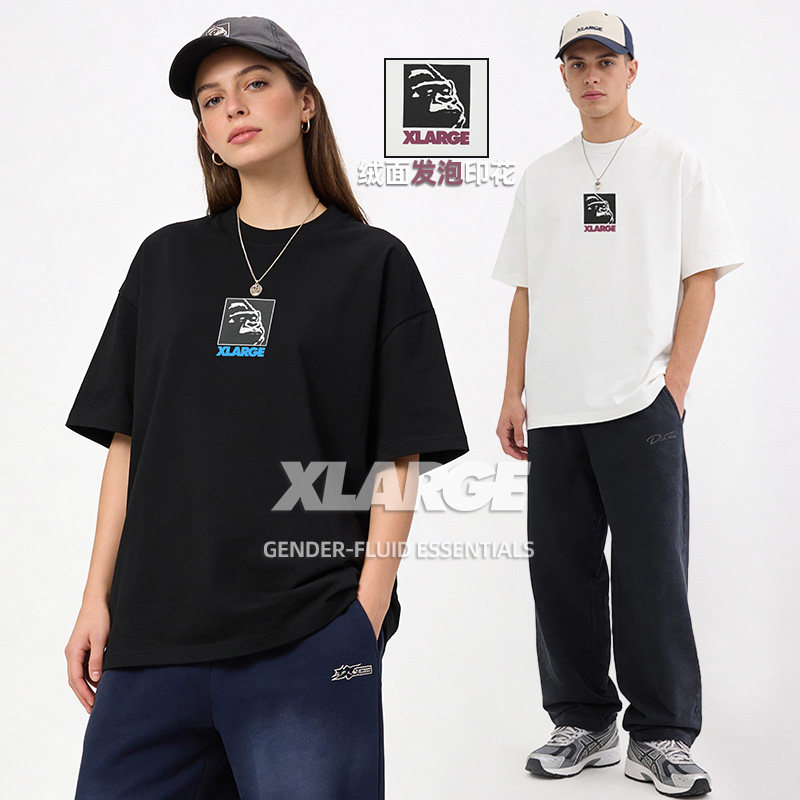 XLARGE夏季短袖T恤男2026年新款速干凉感抑菌圆领宽松半袖潮