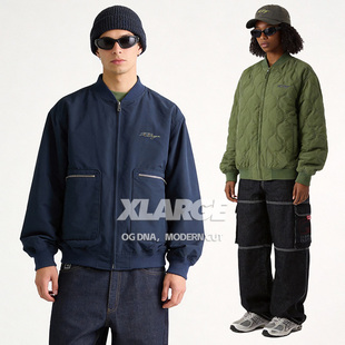 XLARGE双面绗缝夹克2026年新款秋冬季街头风刺绣百搭外套男女同款