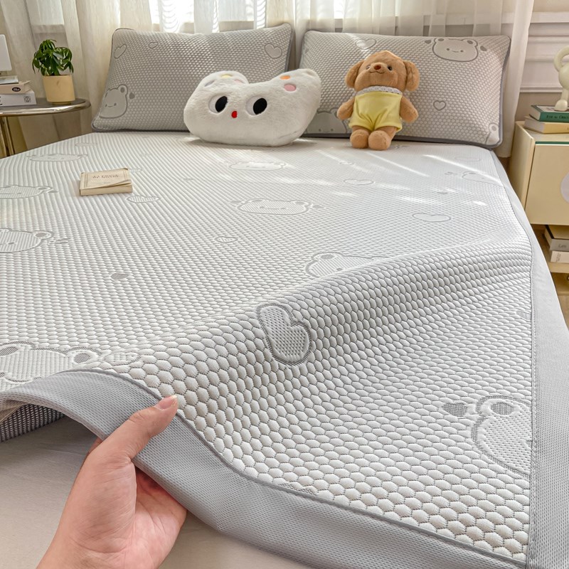 夏天冰豆豆凉席三件套2025新款C凉感空调床单席可水洗单人夏凉软