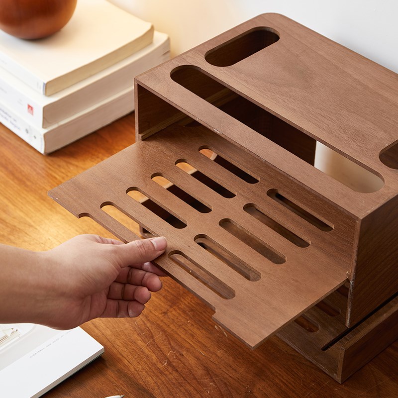 wifi路由器收纳盒桌面无线机顶盒光猫置物架大号电线插板收纳遮挡